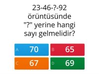 3. Sınıf Matematik Örüntü İnteraktif Test