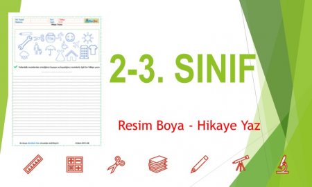 2. Sınıf Türkçe Resim Boya Hikaye Yaz Etkinliği