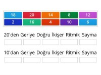 1. Sınıf Matematik İkişer Ritmik Sayma Tamamlama Oyunu