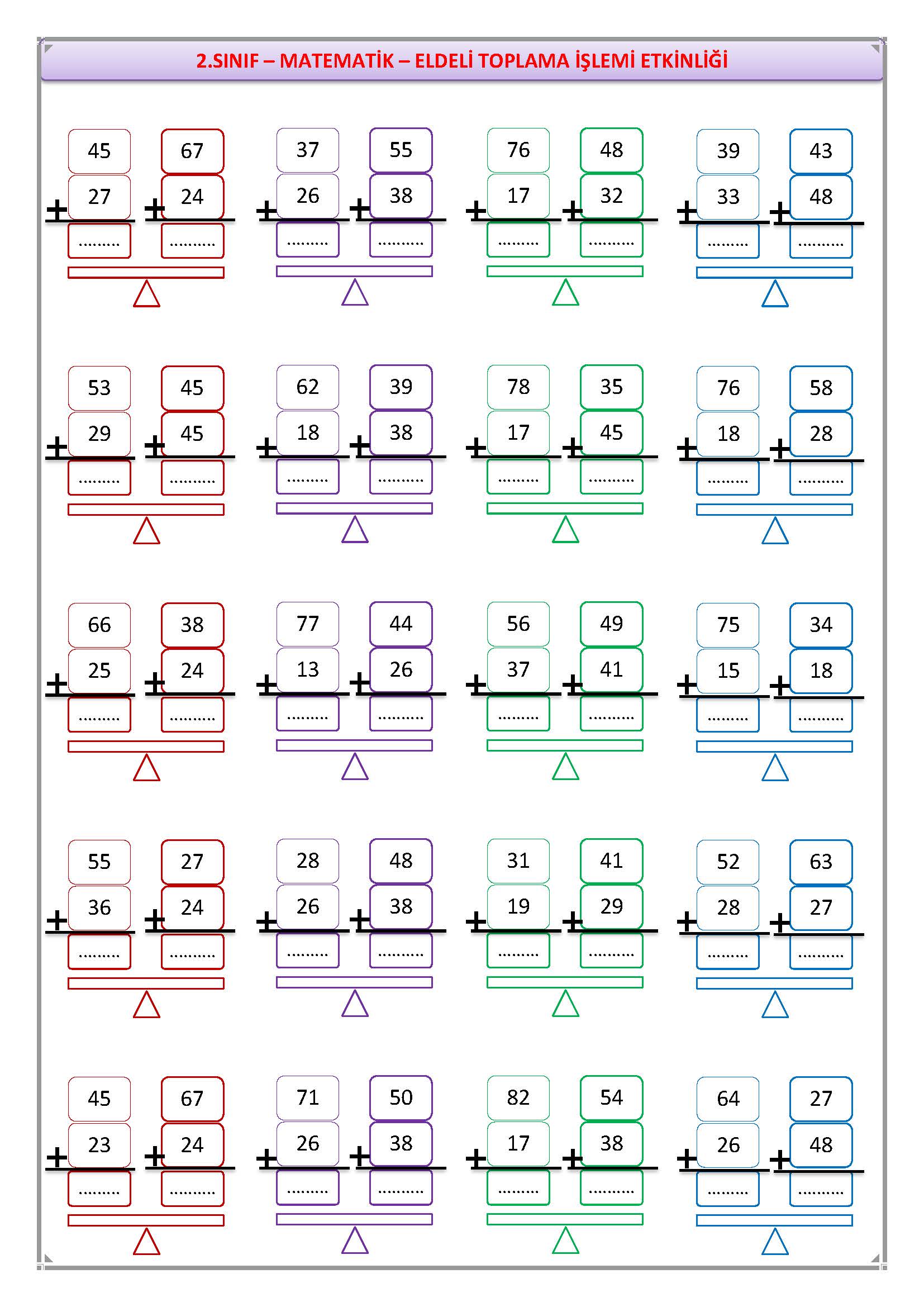 2. Sınıf Matematik Eldeli Toplama İşlemi