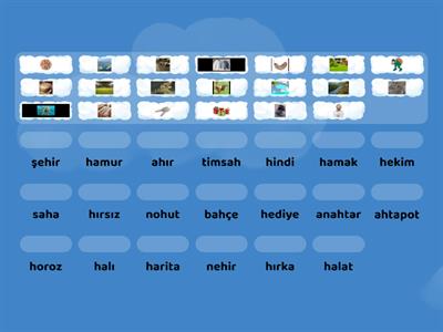 1. Sınıf Hh Sesi Kelime Eşleştirme Oyunu