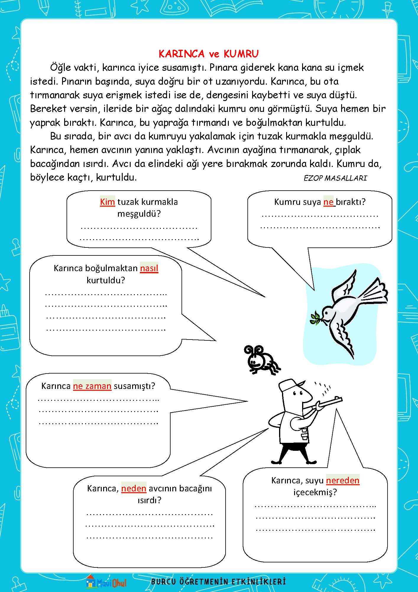 1. SINIF KARINCA VE KUMRU 5N1K