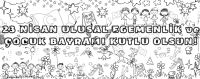 23 NİSAN ULUSAL EGEMENLİK VE ÇOCUK BAYRAMI DUVAR BOYAMA 28 PARÇA 2METRE