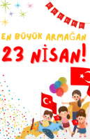 23 NİSAN 80*120CM 6 PARÇALI PANKART-POSTER RENKLİ