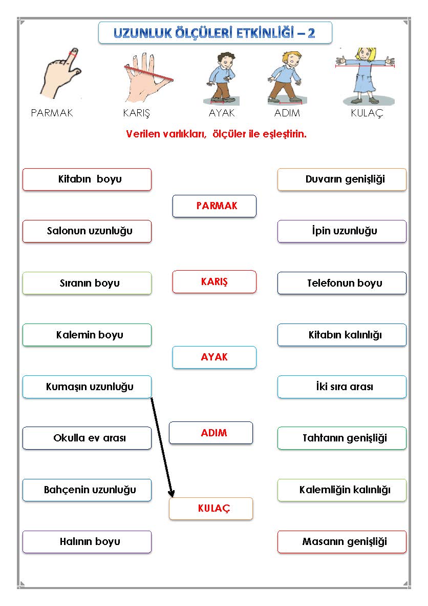 1. Sınıf Matematik Uzunluk Ölçüleri -2