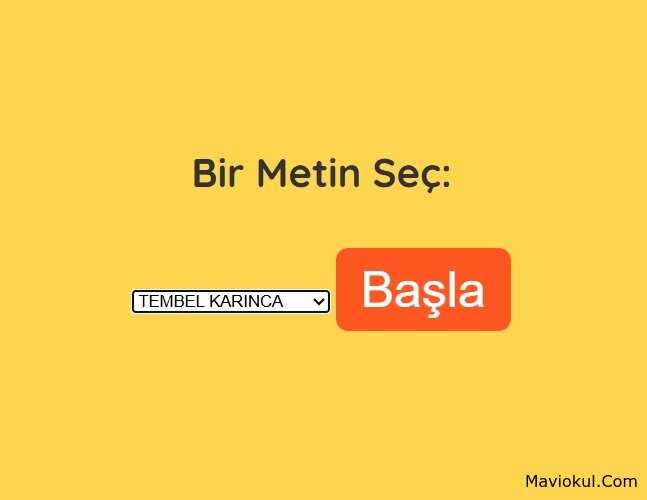 1. Sınıf Okuma Hızlandırma Uygulaması