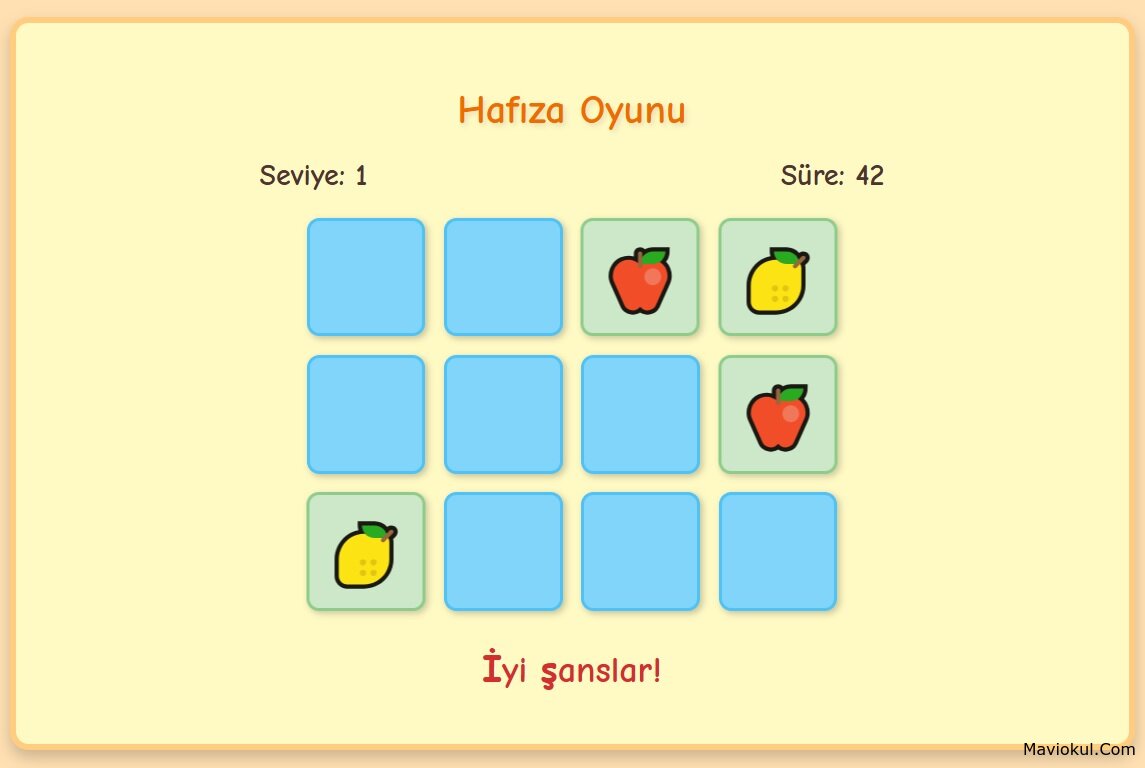 Seviyeli Hafıza Oyunu