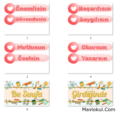 Sınıf Kapısı İçin Süsleme Örneği