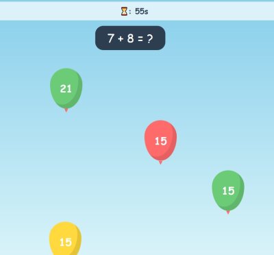 Toplama ve Çıkarma Balon Patlatma Oyunu