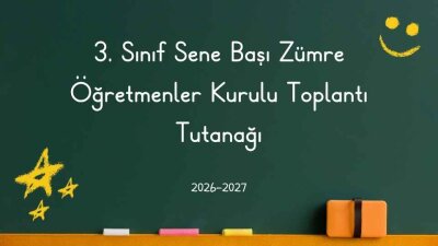 3. Sınıf Sene Başı Zümre Öğretmenler Kurulu Toplantı Tutanağı