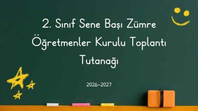 2. Sınıf Sene Başı Zümre Öğretmenler Kurulu Toplantı Tutanağı